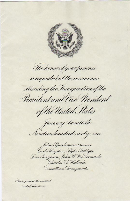 Collecting Inaugural Invitations Collecting Inaugural Invitations