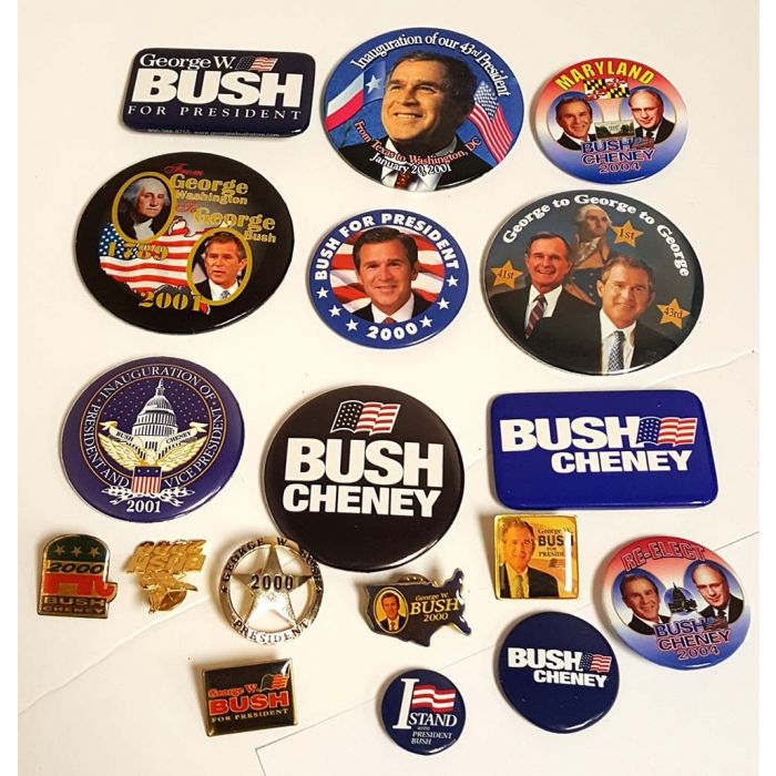 BUSH Dick Cheney campaign pin pinback button political president 2004 GEORGE W
