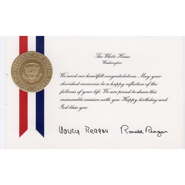 Ronald Reagan White House Birthday Card