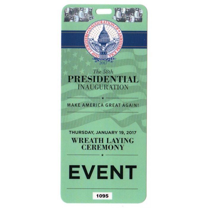 Donald Trump 1//20//2017 58th Inauguration Union Square RED CREDENTIAL TICKET PASS