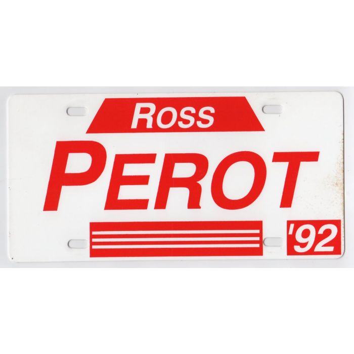 Ross Perot 1992 Original Campaign License Plate
