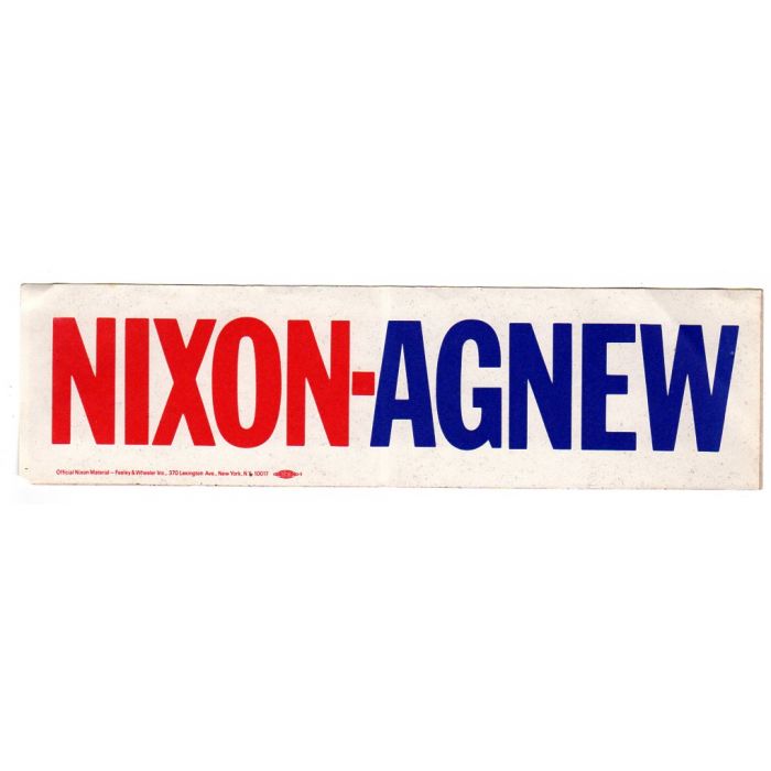 9" NIXON AGNEW LOGO CAR BUMPER  STICKER DECAL VINTAGE LOOK