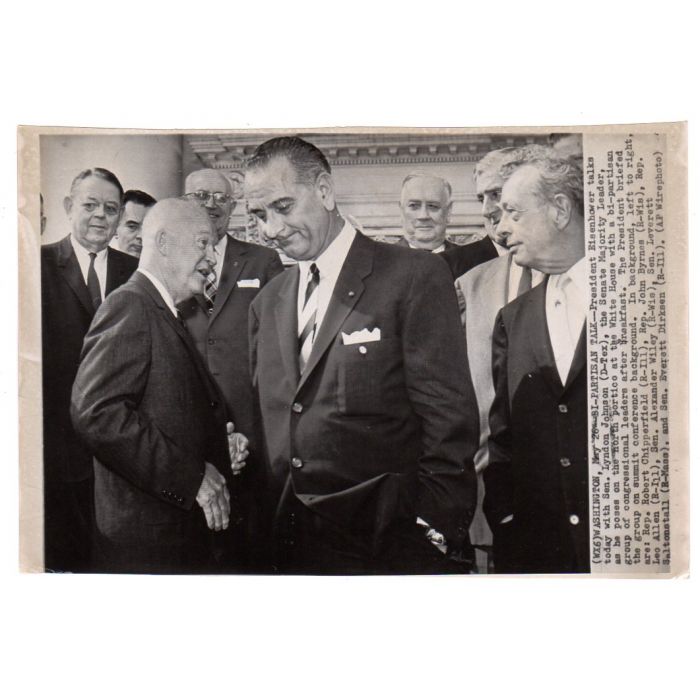 Press Photo Eisenhower and Lyndon Johnson