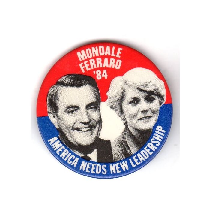 Vintage 1984 Mondale-Ferraro Presidential Election Campaign Pinback 1-1//2/"