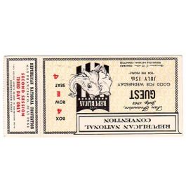 1964 Republican National Convention Ticket With Stub 